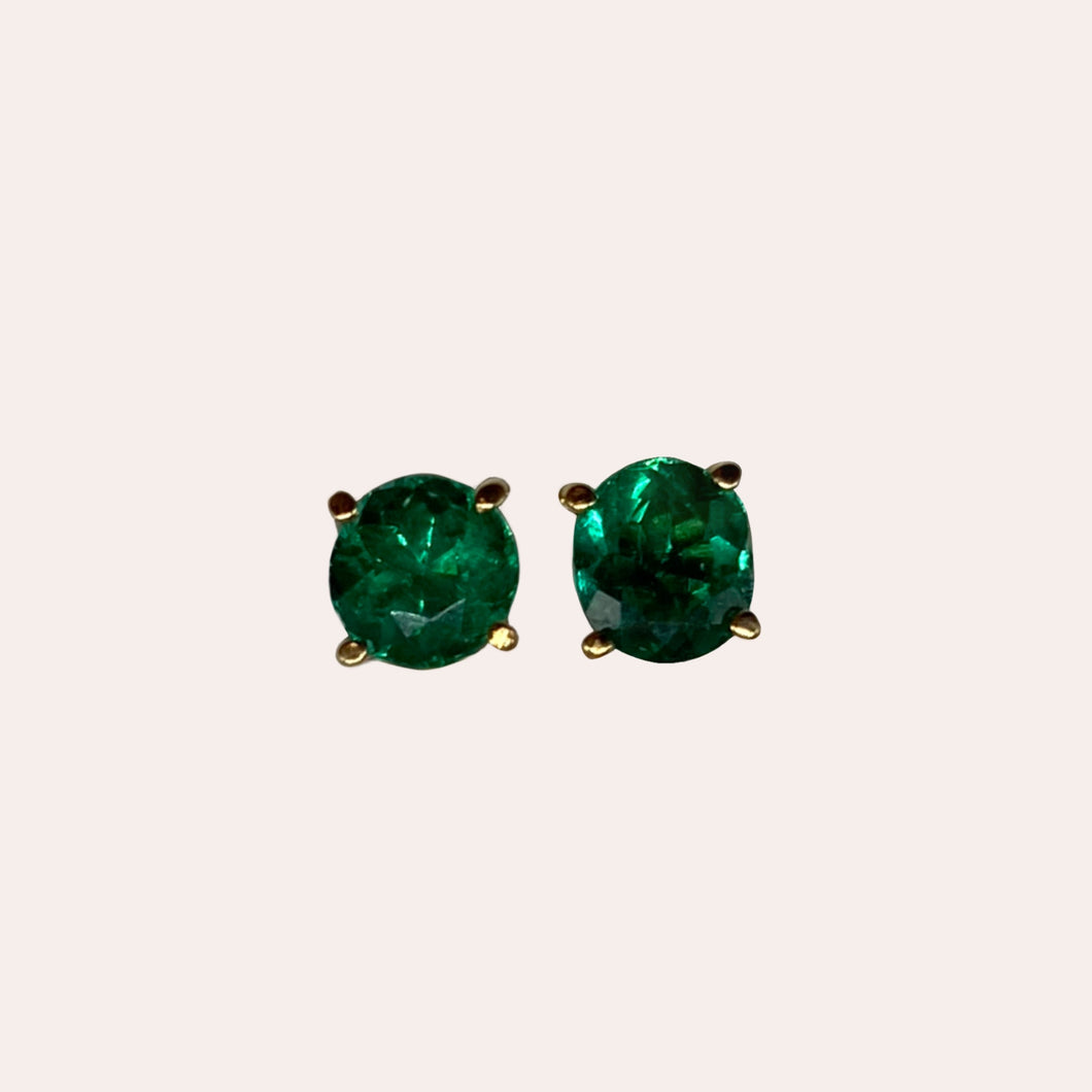 Bright Emerald studs